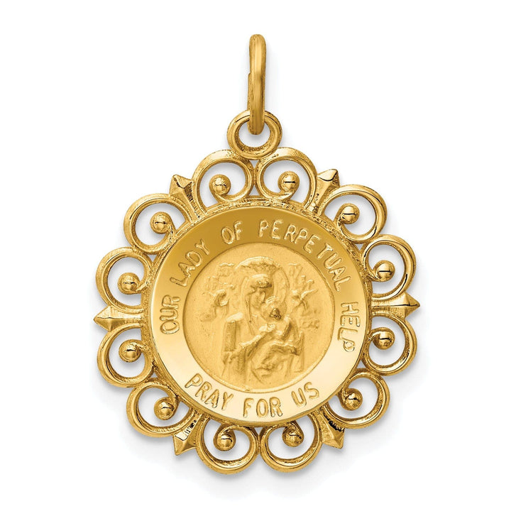 14k Yellow Gold Our Lady of Perpetual Help Medal