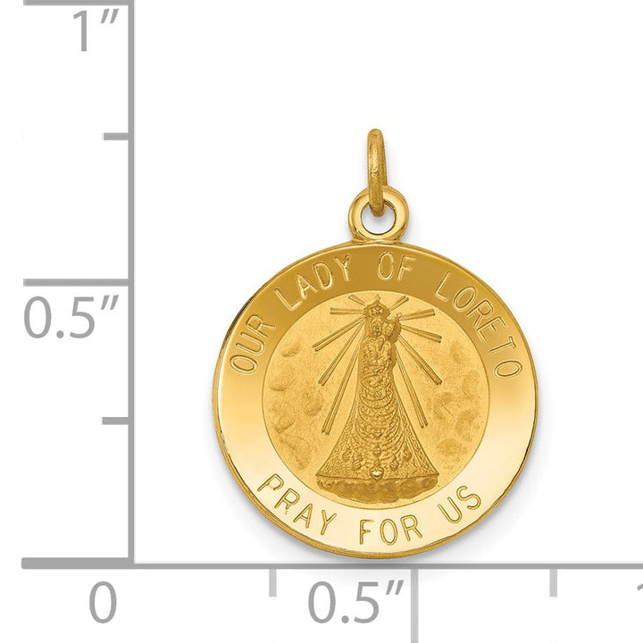 14k Yellow Gold Our Lady of Loreto Medal Charm