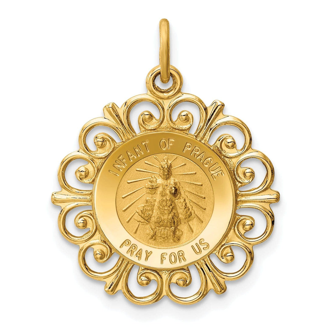 14k Yellow Gold Infant of Prague Medal Pendant
