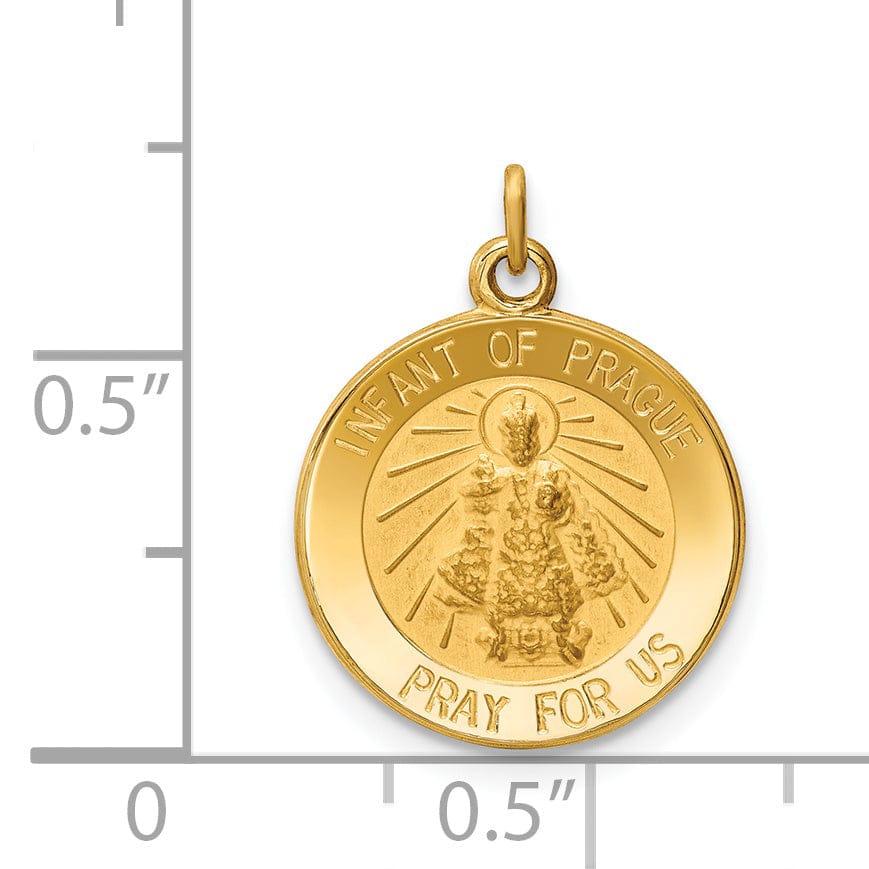 14k Yellow Gold Infant of Prague Medal Pendant