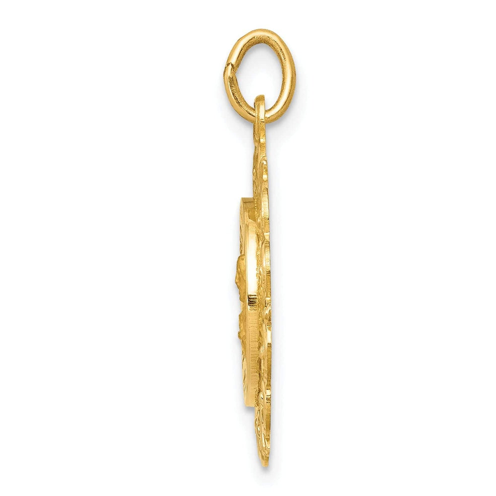 14k Yellow Gold Sacred Heart of Jesus Pendant