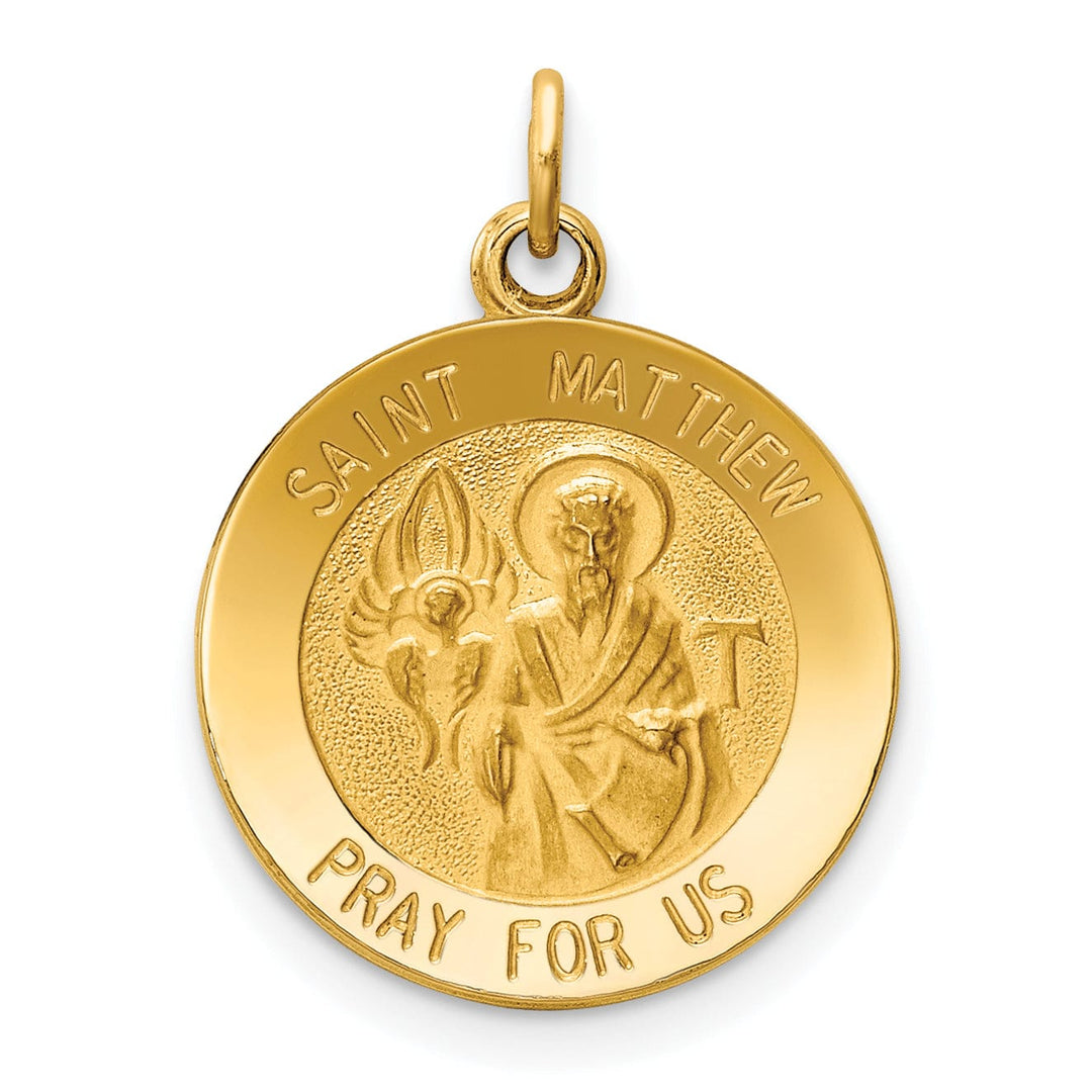 14k Yellow Gold Saint Matthew Medal Pendant