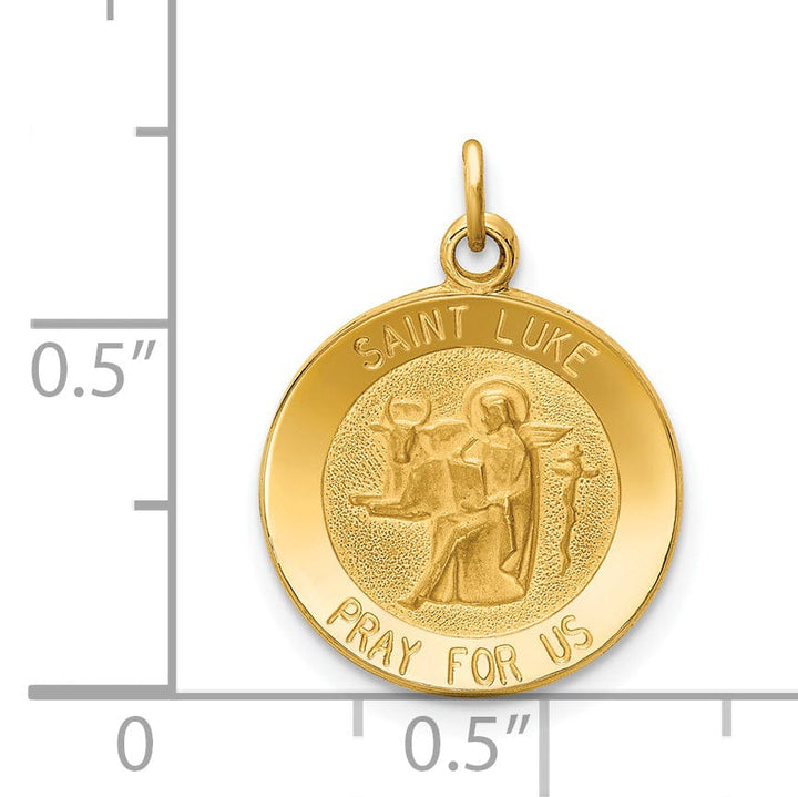14k Yellow Gold Saint Luke Medal Pendant