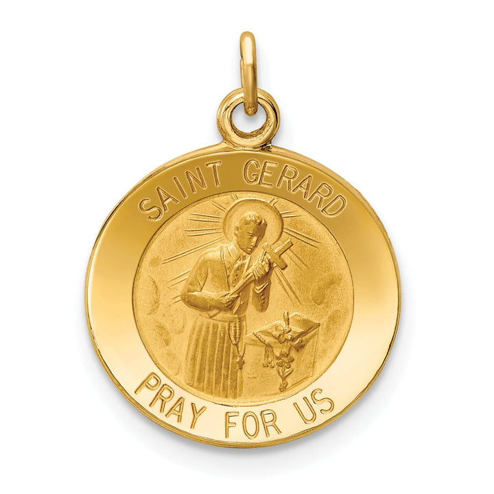 14k Yellow Gold Saint Gerard Medal Pendant