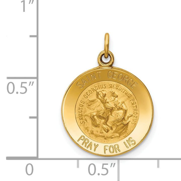 14k Yellow Gold Saint George Medal Pendant