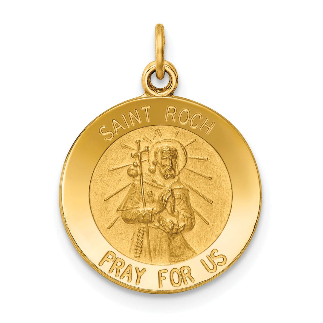14k Yellow Gold Saint Roch Medal Pendant