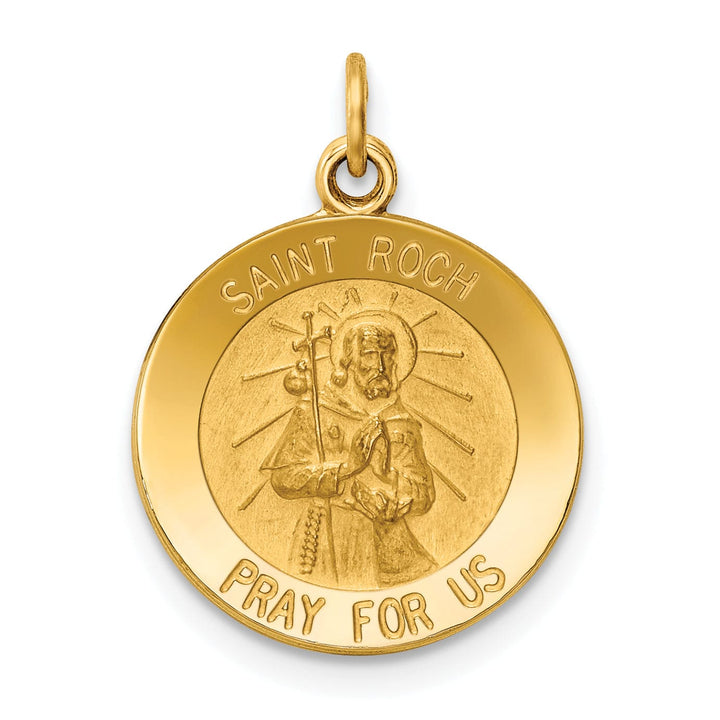 14k Yellow Gold Saint Roch Medal Pendant