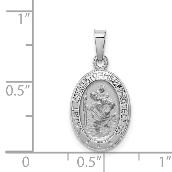 14k White Gold Saint Christopher Medal Pendant