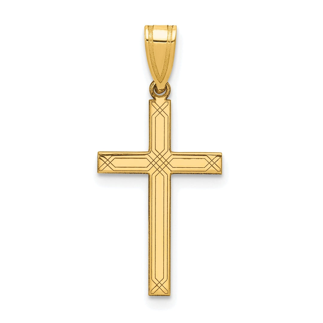 14k Yellow Gold Cross Charm