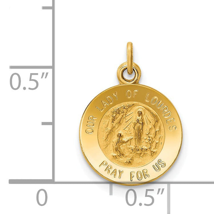 14k Yellow Gold Our Lady of Lourdes Medal