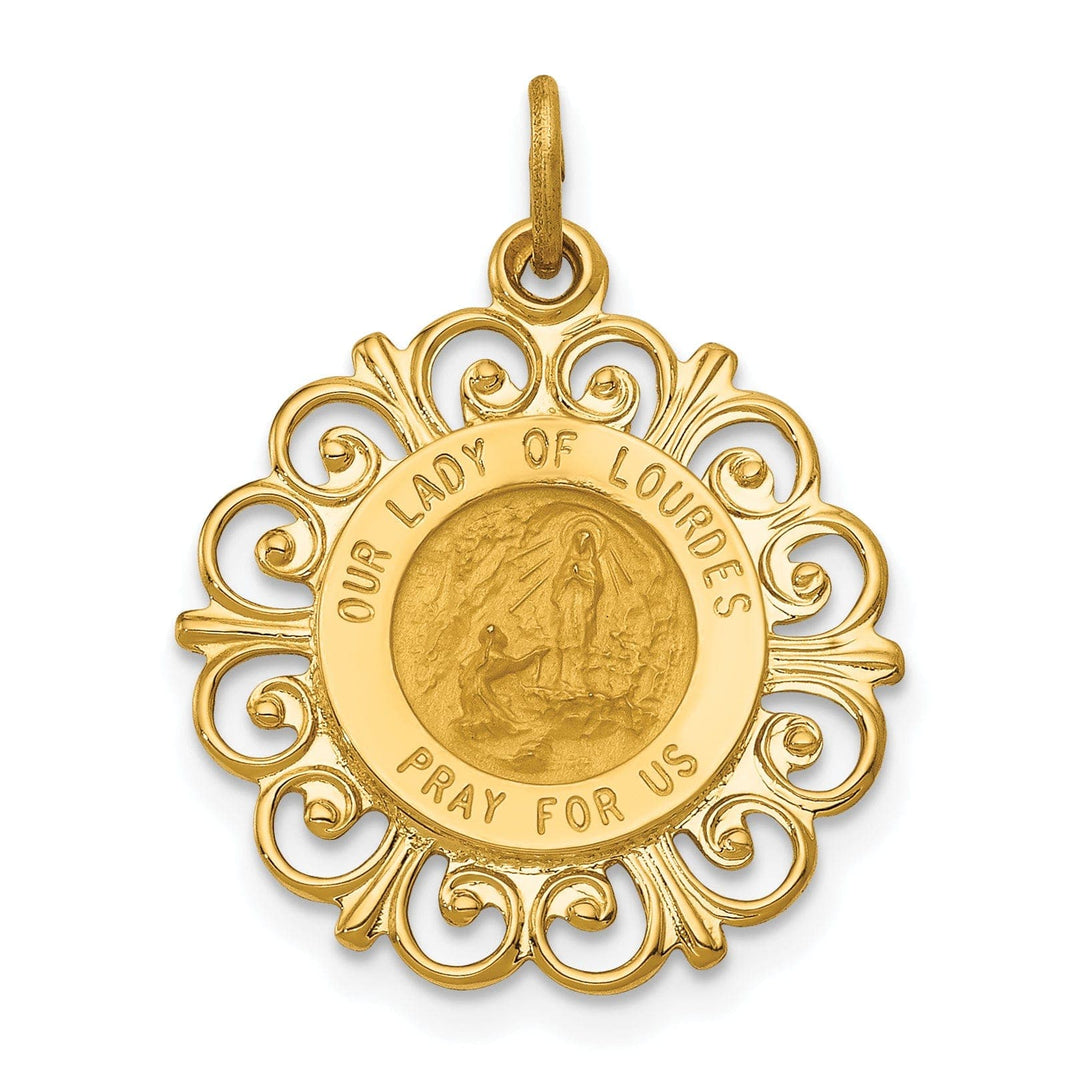 14k Yellow Gold Our Lady of Lourdes Medal