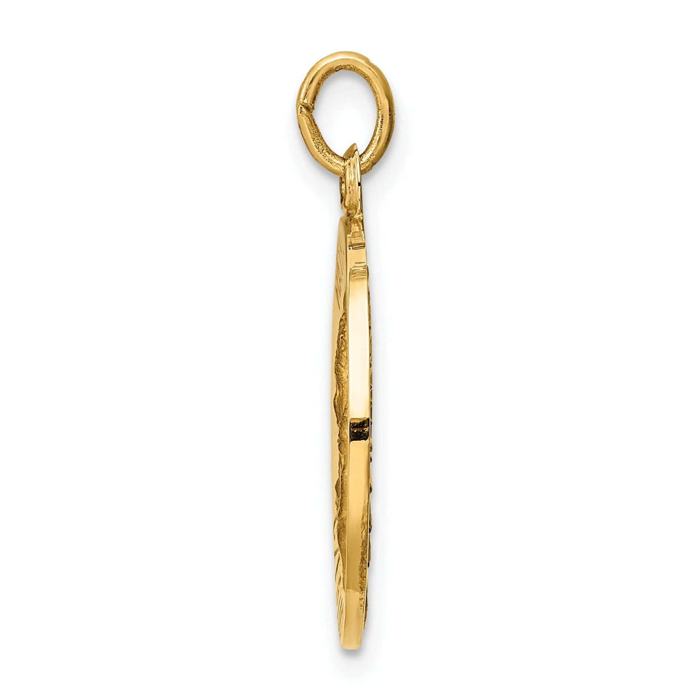 14k Yellow Gold Matka Boska Medal Pendant