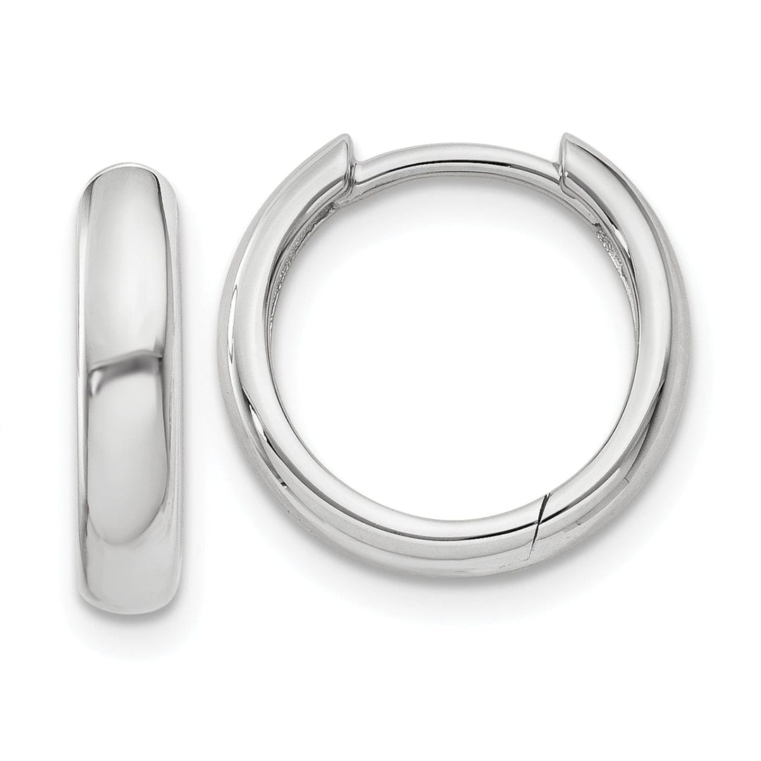 14k White Gold Polished Hoop Earrings