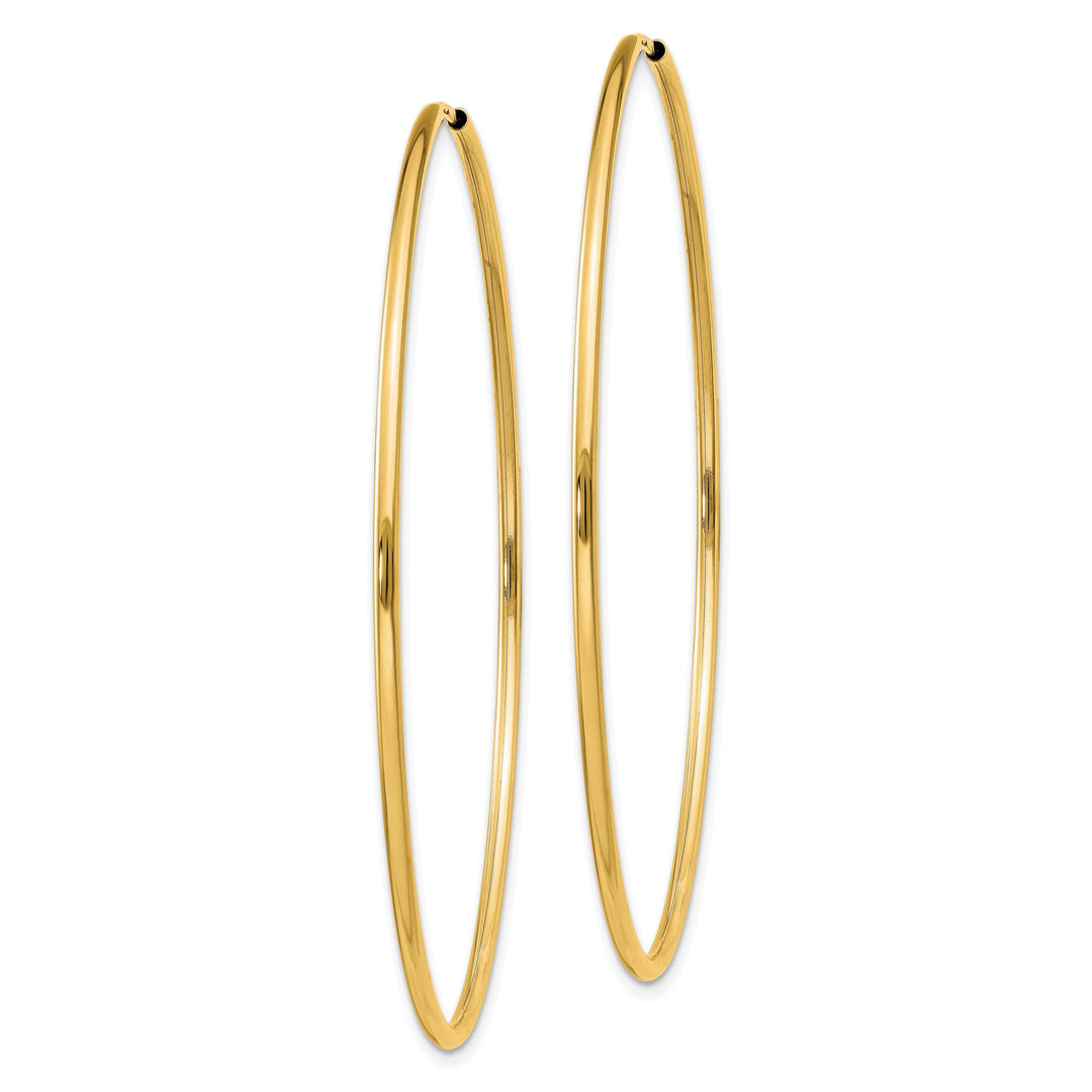 14k Yellow Gold Polished Endless Hoops 1.5mm x 54mm