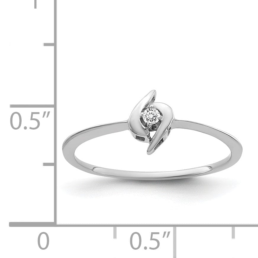 14k White Gold Polished Diamond Ring