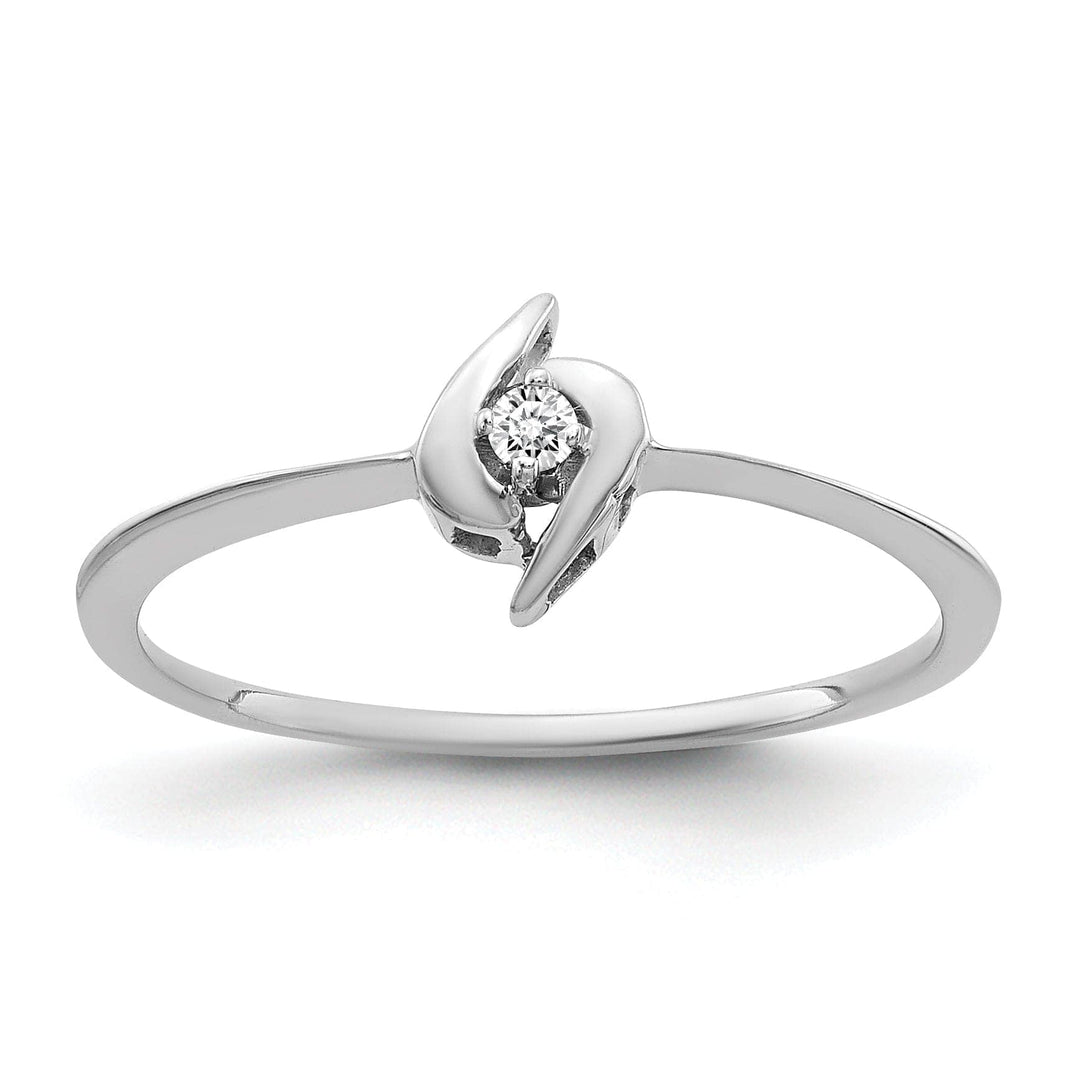 14k White Gold Polished Diamond Ring