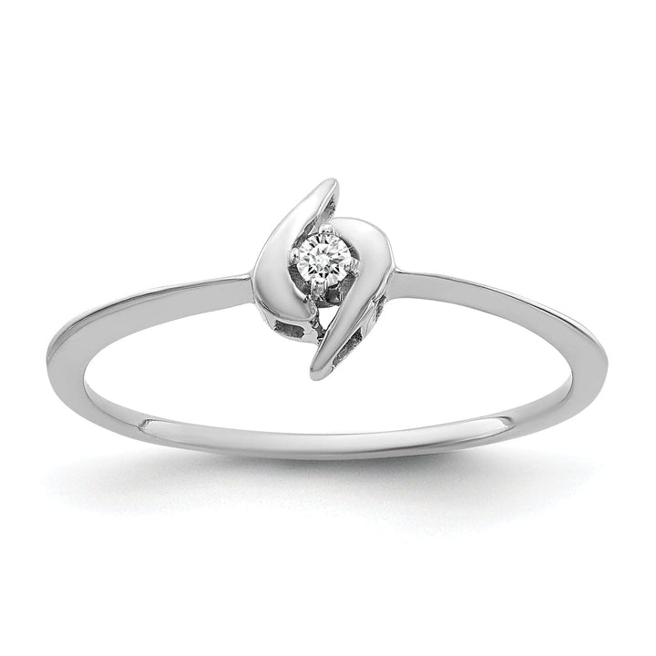 14k White Gold Polished Diamond Ring