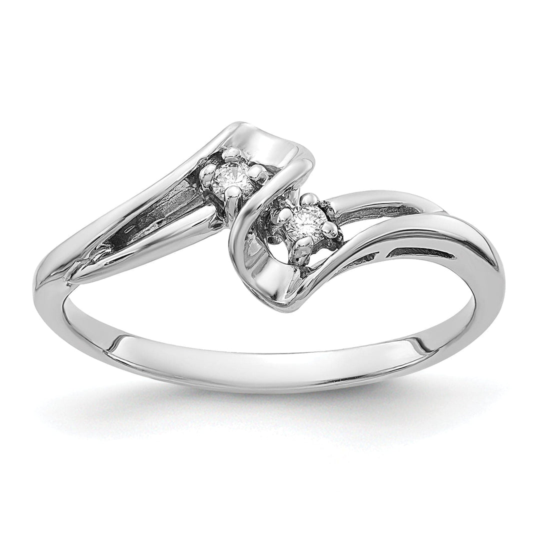 14k White Gold Polished Diamond Ring
