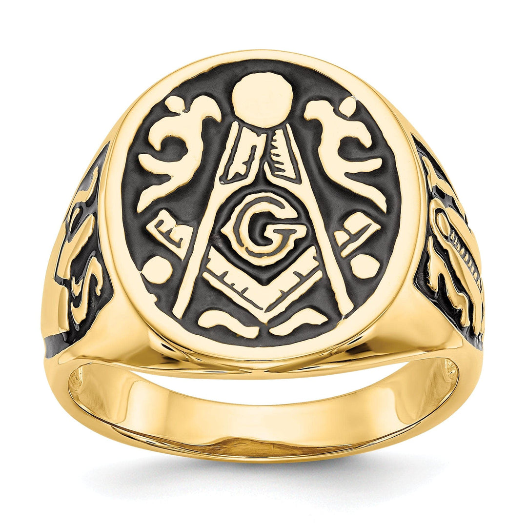 14k Yellow Gold Men's Masonic Ring