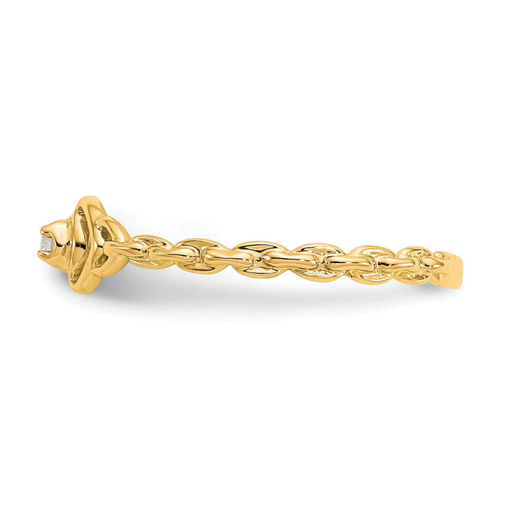 14k Yellow Gold Polished Diamond Heart Ring