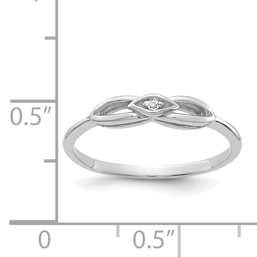 14k White Gold Polished Diamond Ring