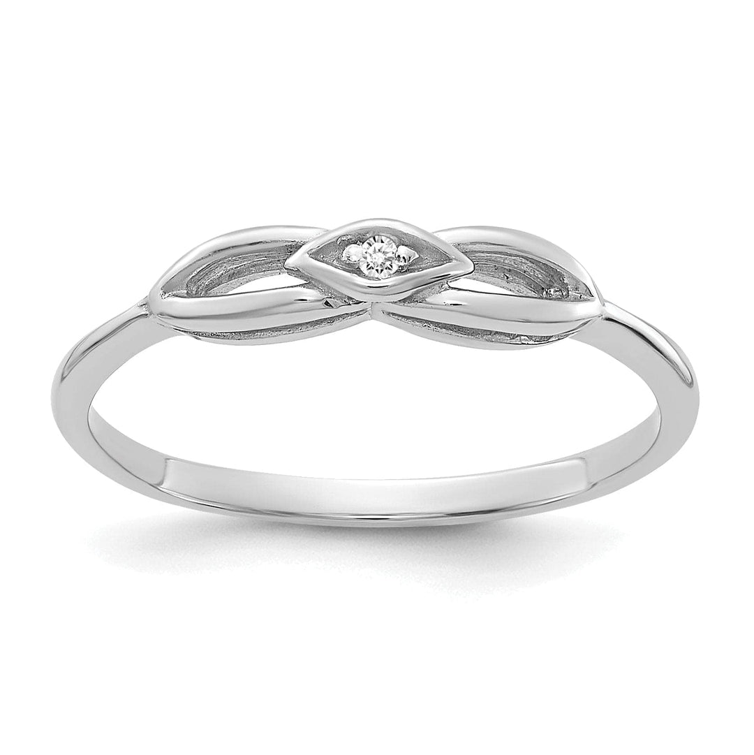 14k White Gold Polished Diamond Ring