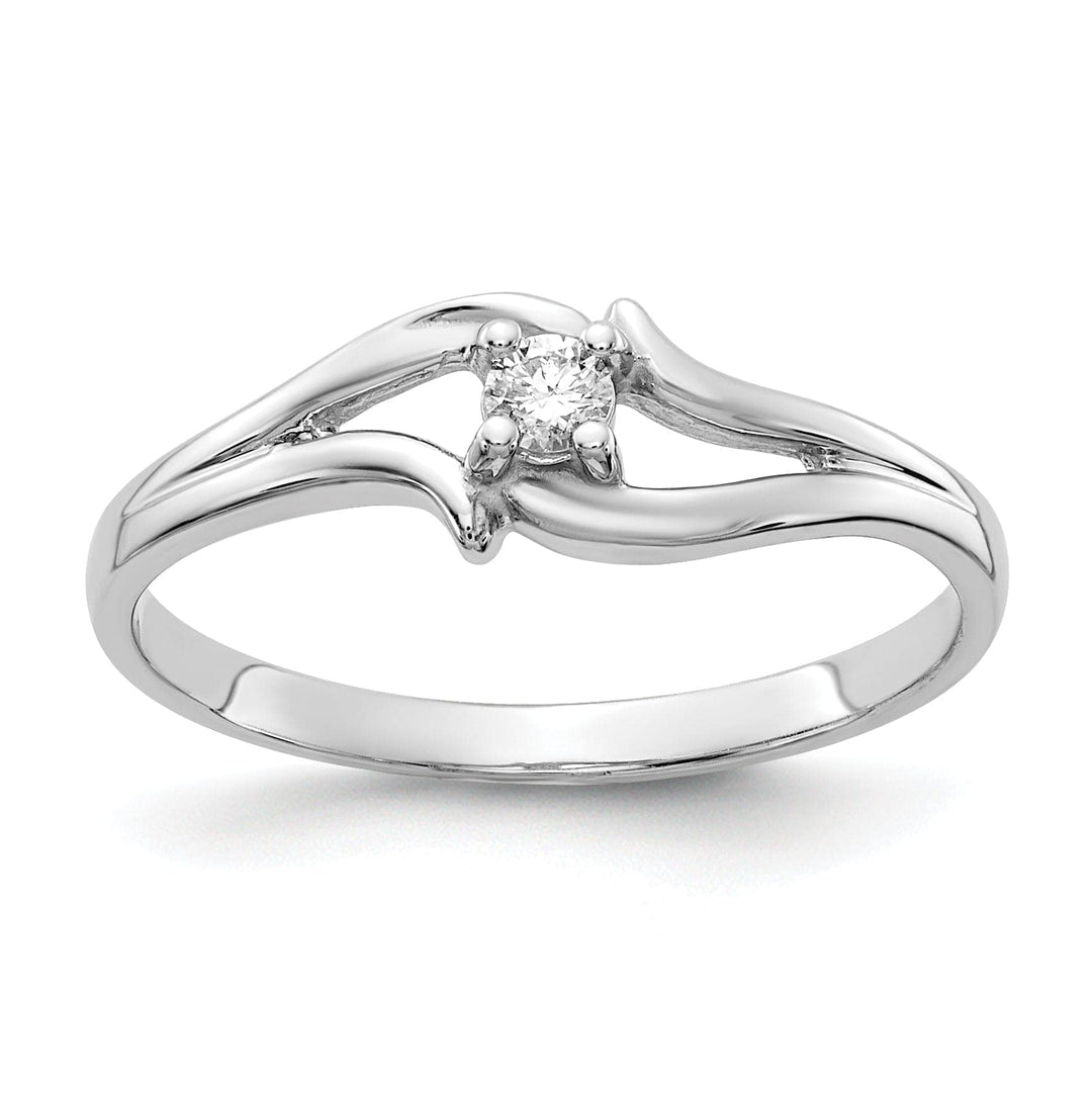 14k White Gold Polished Diamond Ring