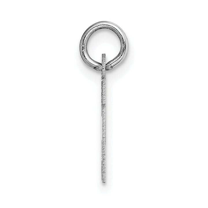 14k White Gold Small Block Design Letter H Initial Pendant