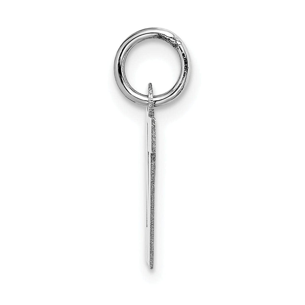 14k White Gold Small Block Design Letter N Initial Pendant