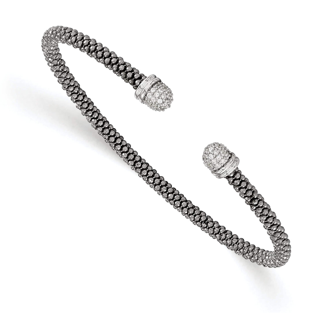 Lovely Rita's Bangle Sterling Silver Ruthenium C.Z Cuff Bangle