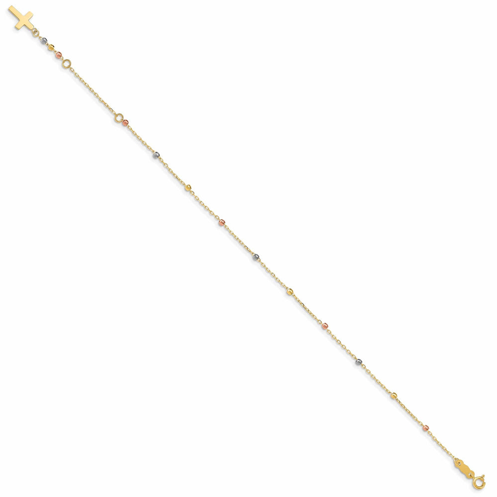 Lovely Rita's Bracelets 14K tri-colored gold bracelet beaded design 7-inch