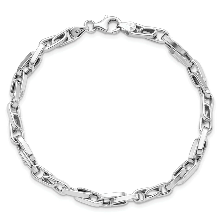 Lovely Rita's Bracelets Leslie 14k White Gold Polish Fancy Link Bracelet