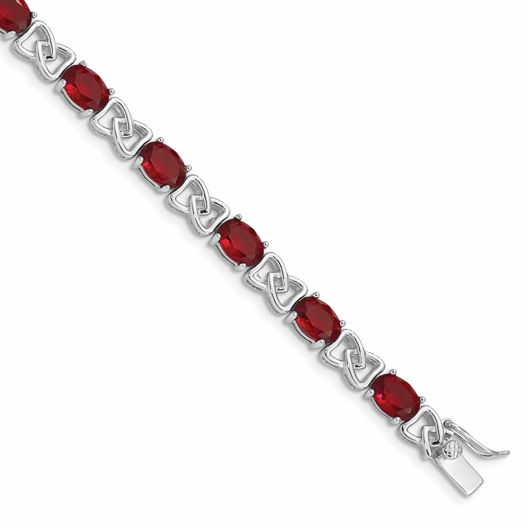 Lovely Rita's Bracelets Silver Polished Red Cubic Zirconia Bracelet