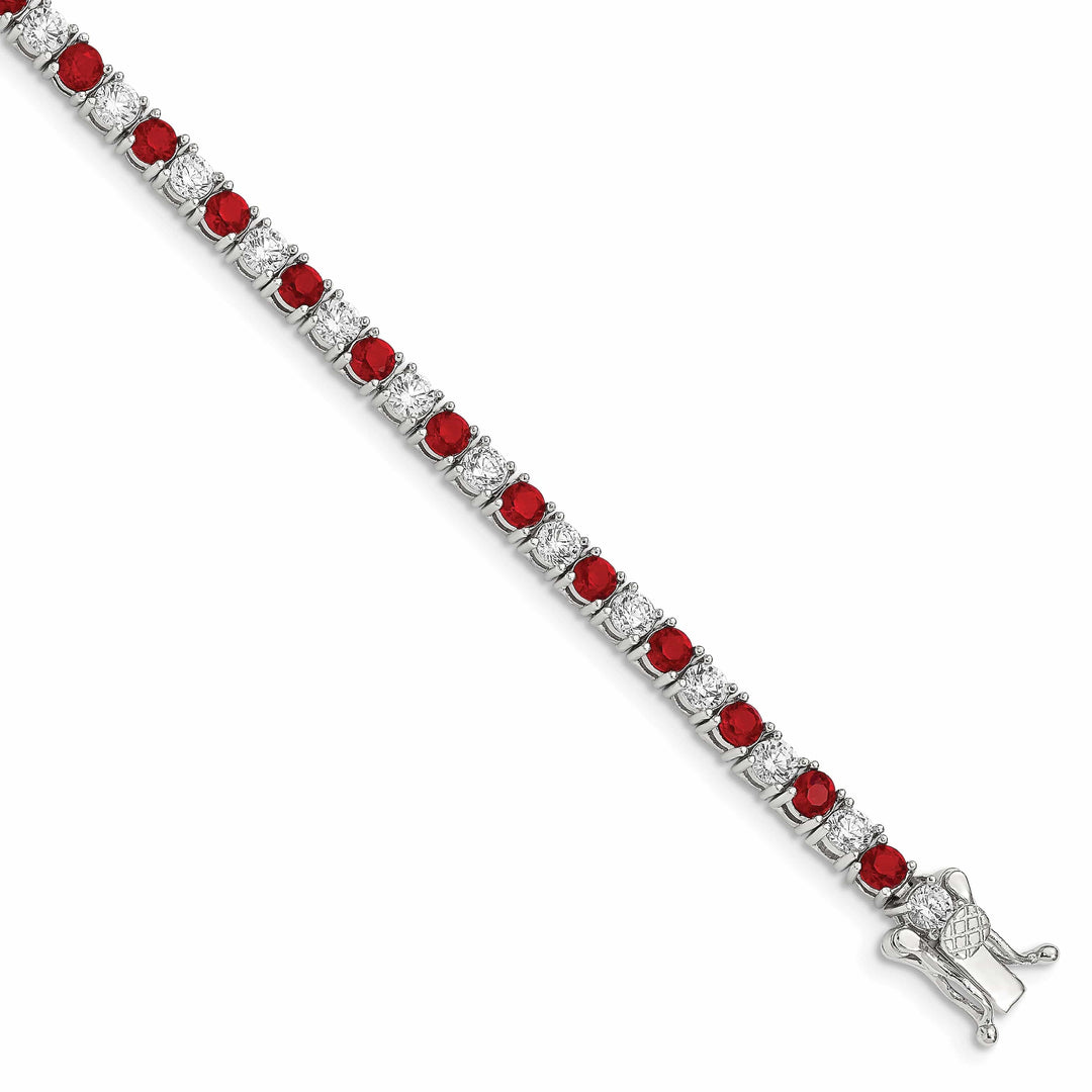 Lovely Rita's Bracelets Silver Red and White Cubic Zirconia Bracelet