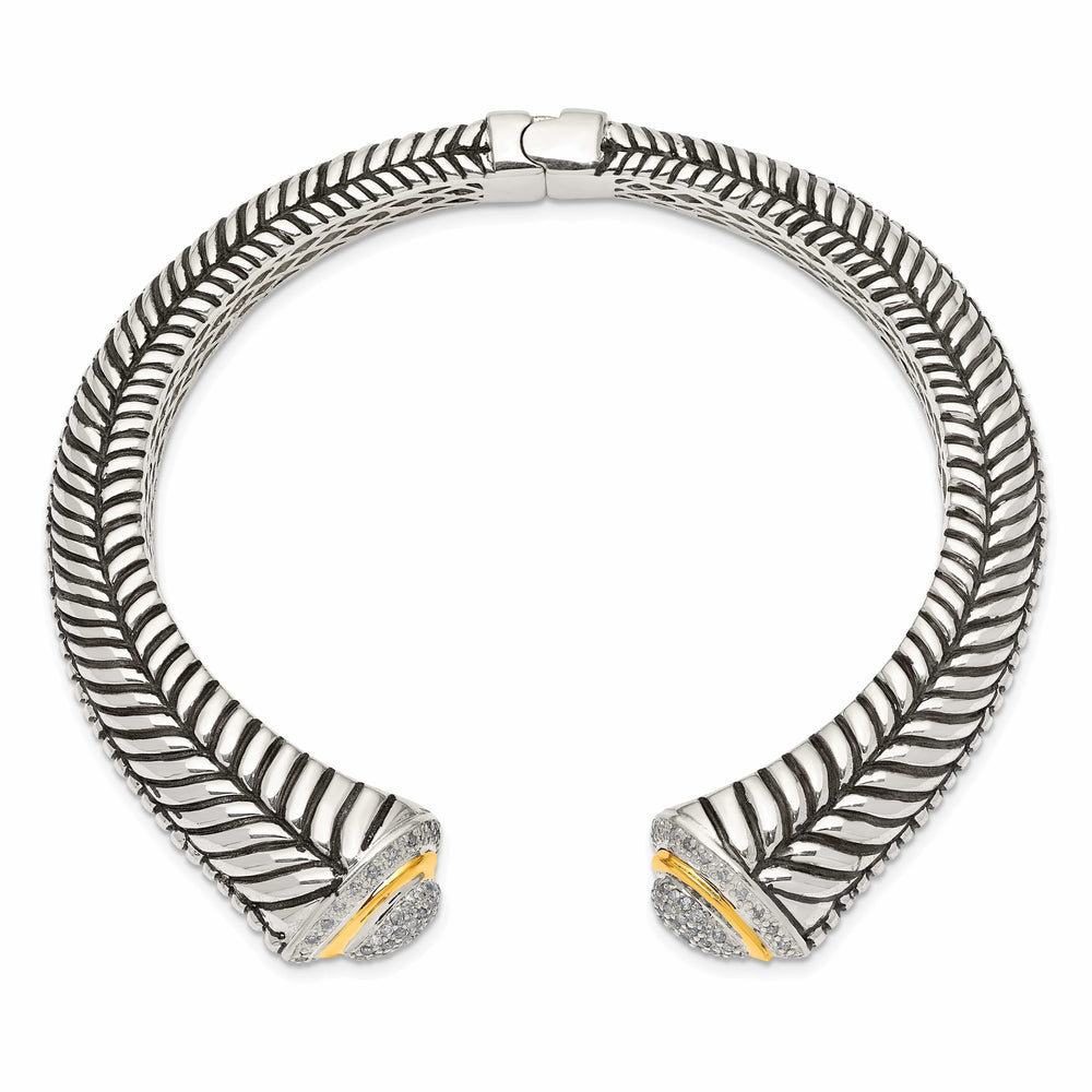 Shey Couture Bracelets Sterling Silver Gold Diamond Cuff Bracelet