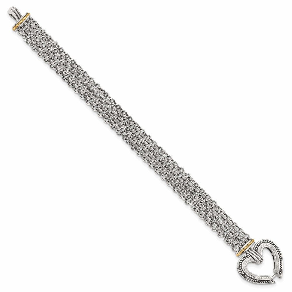 Shey Couture Bracelets Sterling Silver Gold Diamond Heart Bracelet