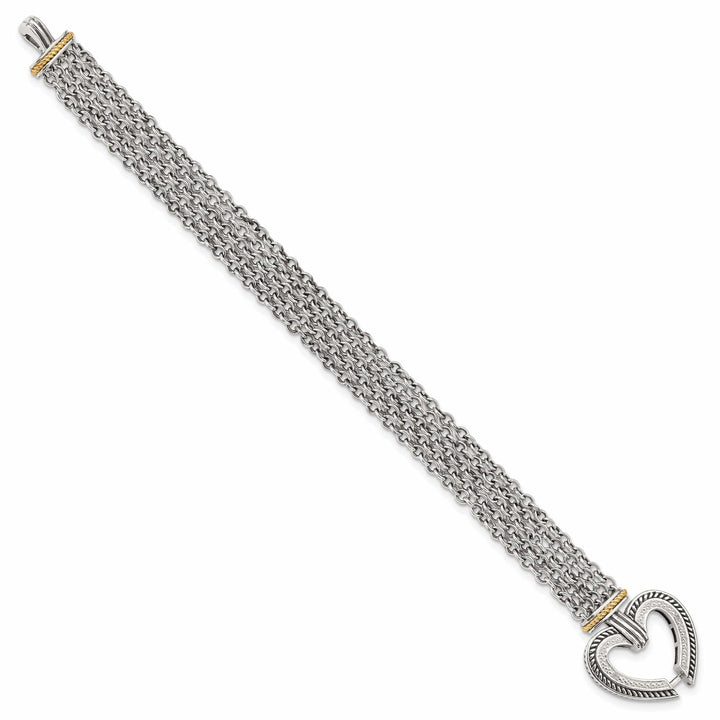 Shey Couture Bracelets Sterling Silver Gold Diamond Heart Bracelet