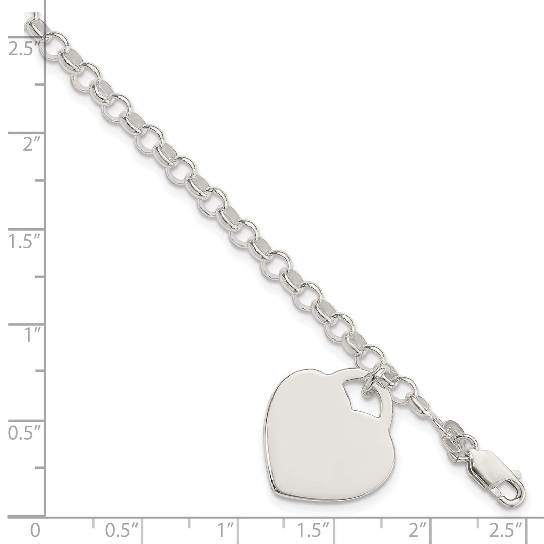 Lovely Rita's Bracelets Sterling Silver Heart Charm Bracelet