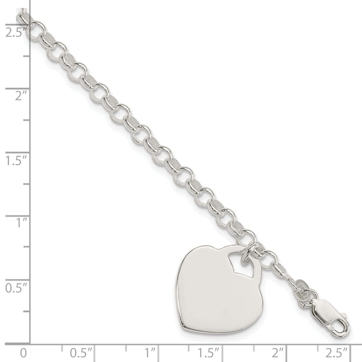 Lovely Rita's Bracelets Sterling Silver Heart Charm Bracelet