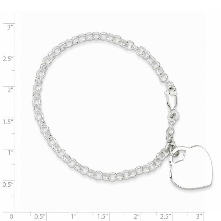 Lovely Rita's Bracelets Sterling Silver Heart Charm Bracelet