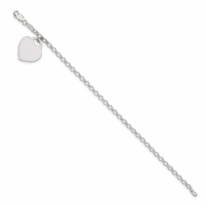 Lovely Rita's Bracelets Sterling Silver Heart Charm Bracelet