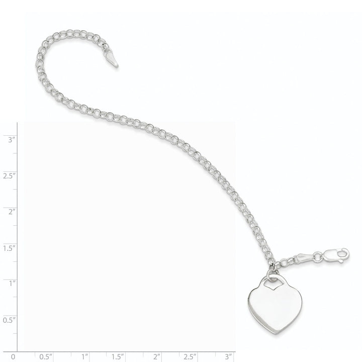 Lovely Rita's Bracelets Sterling Silver Heart Charm Bracelet