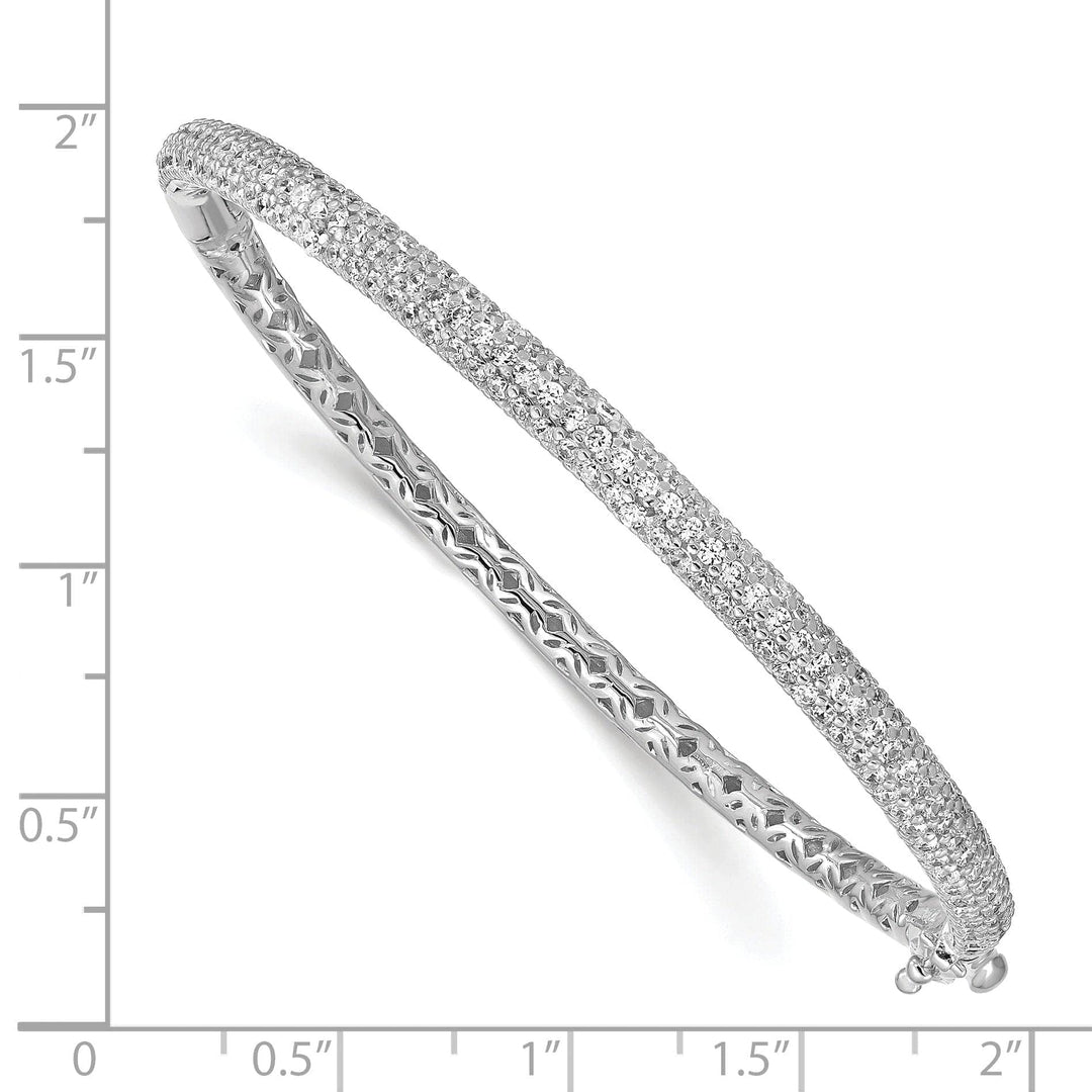 Sterling Shimmer Bracelets Sterling Silver Pave 175 Stone CZ Bangle