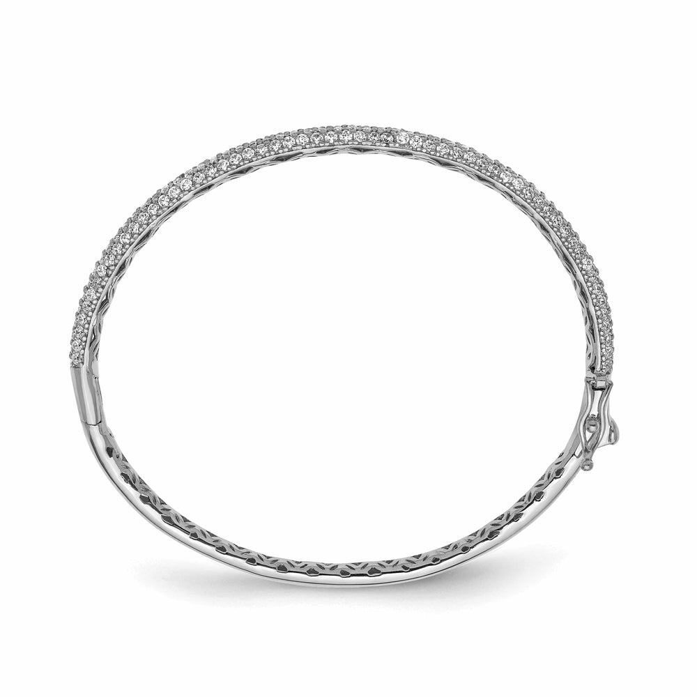 Sterling Shimmer Bracelets Sterling Silver Pave 175 Stone CZ Bangle