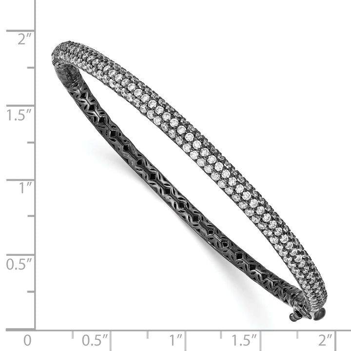 Sterling Shimmer Bracelets Sterling Silver Pave 175 Stone CZ Bangle