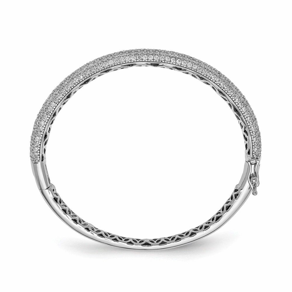 Sterling Shimmer Bracelets Sterling Silver Pave 283 Stone CZ Bangle