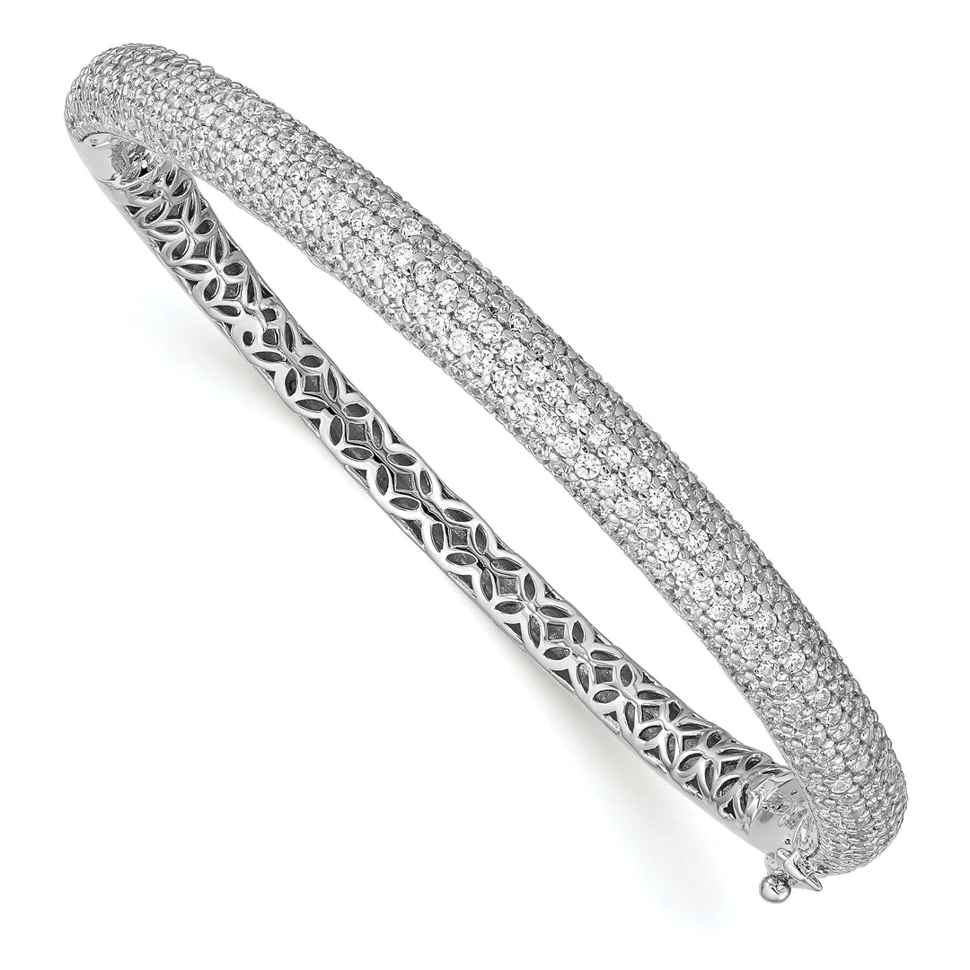 Sterling Shimmer Bracelets Sterling Silver Pave 283 Stone CZ Bangle