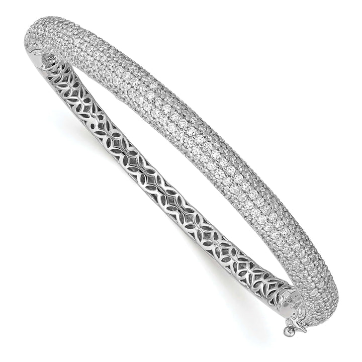 Sterling Shimmer Bracelets Sterling Silver Pave 283 Stone CZ Bangle