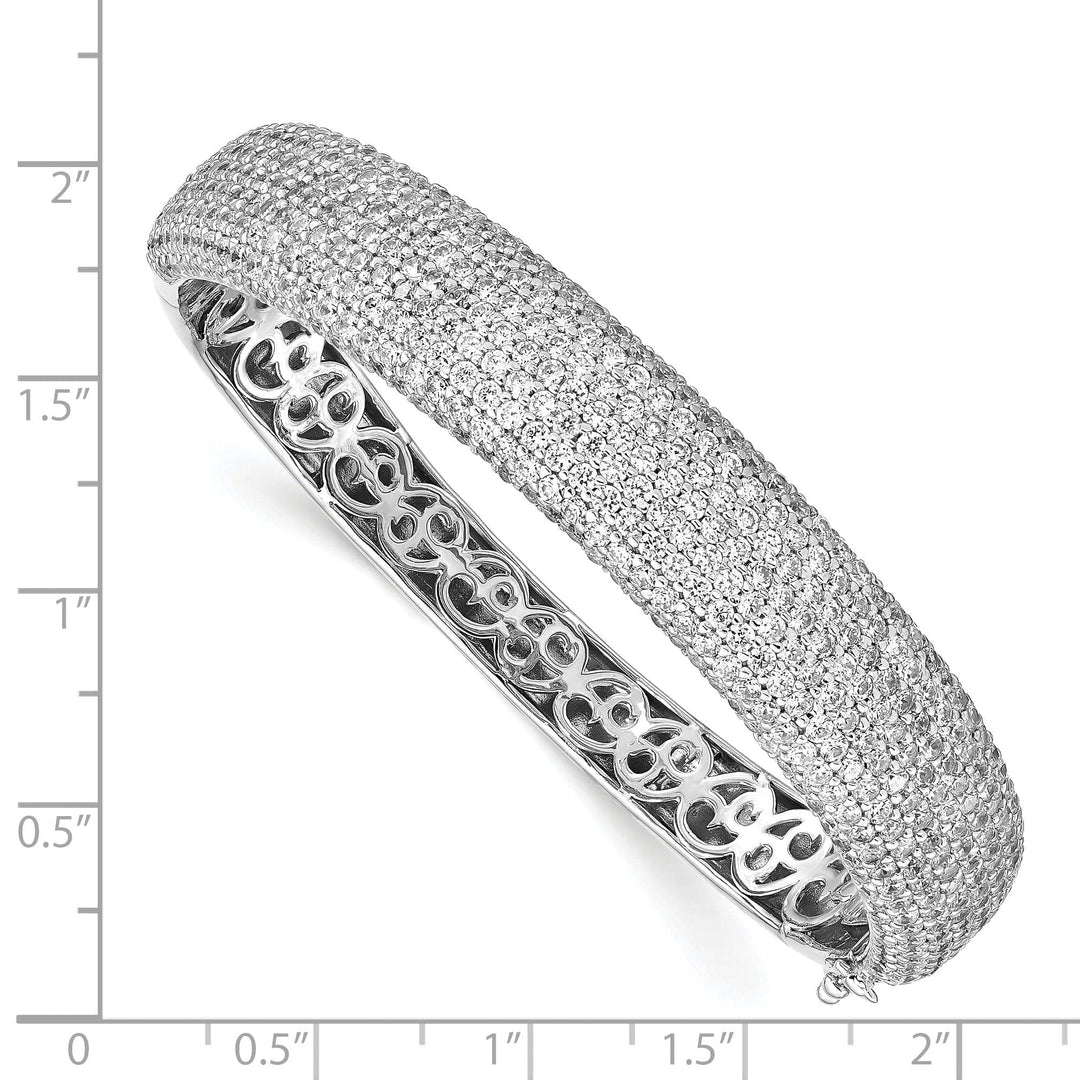Sterling Shimmer Bracelets Sterling Silver Pave 504 Stone CZ Bangle