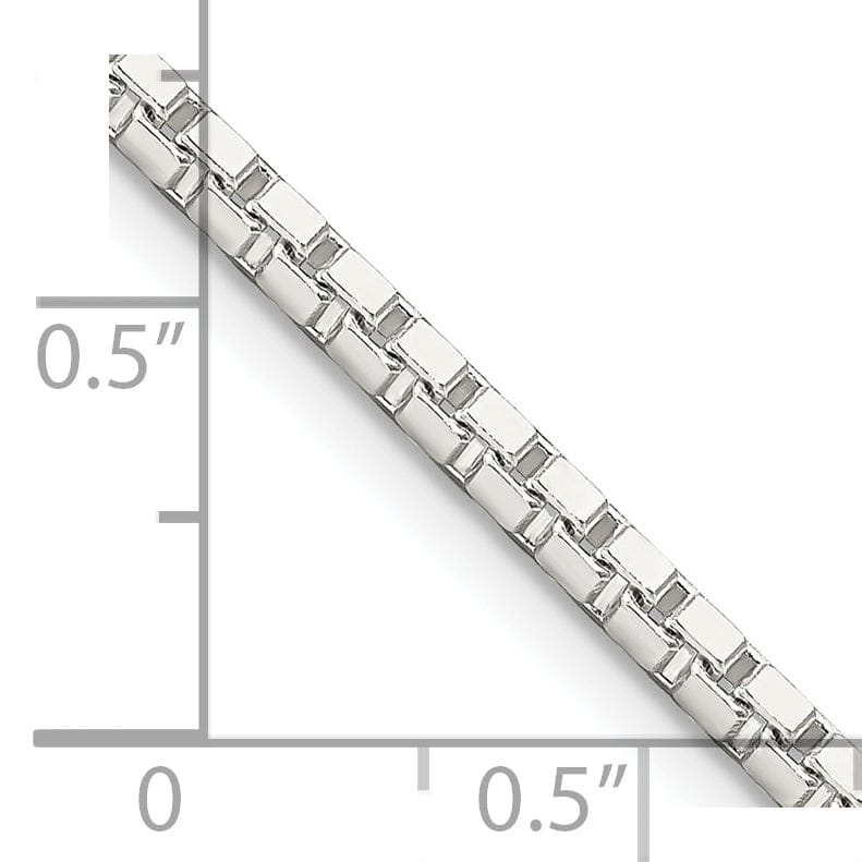 Lovely Rita's Bracelets Sterling Silver Polish 2.50-mm Solid Box Chain